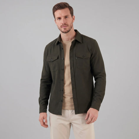 Herren Slim Fit Overshirt mit Brusttaschen