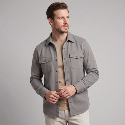 Herren Slim Fit Overshirt mit Brusttaschen