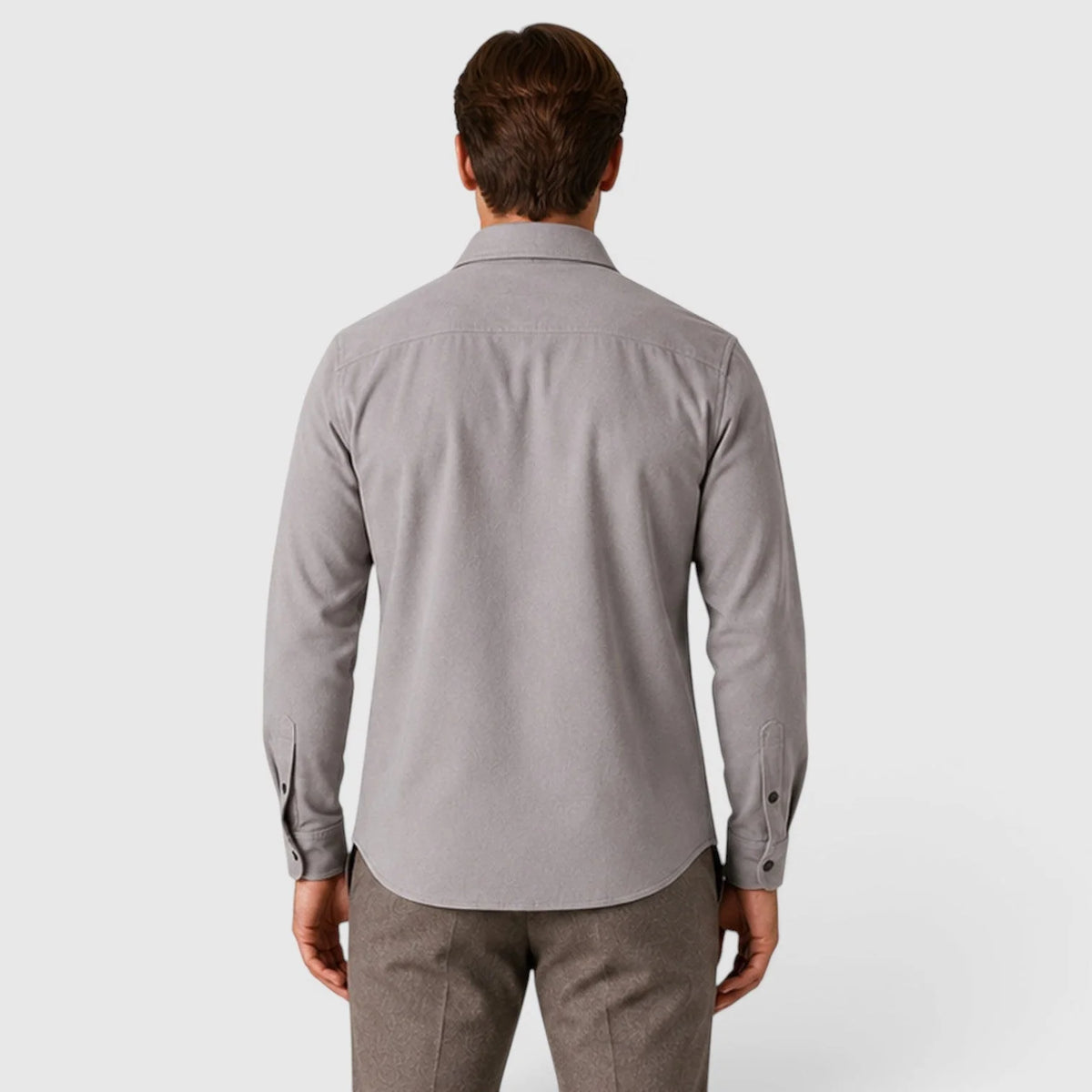 Herren Slim Fit Overshirt mit gebürsteter Baumwolloptik