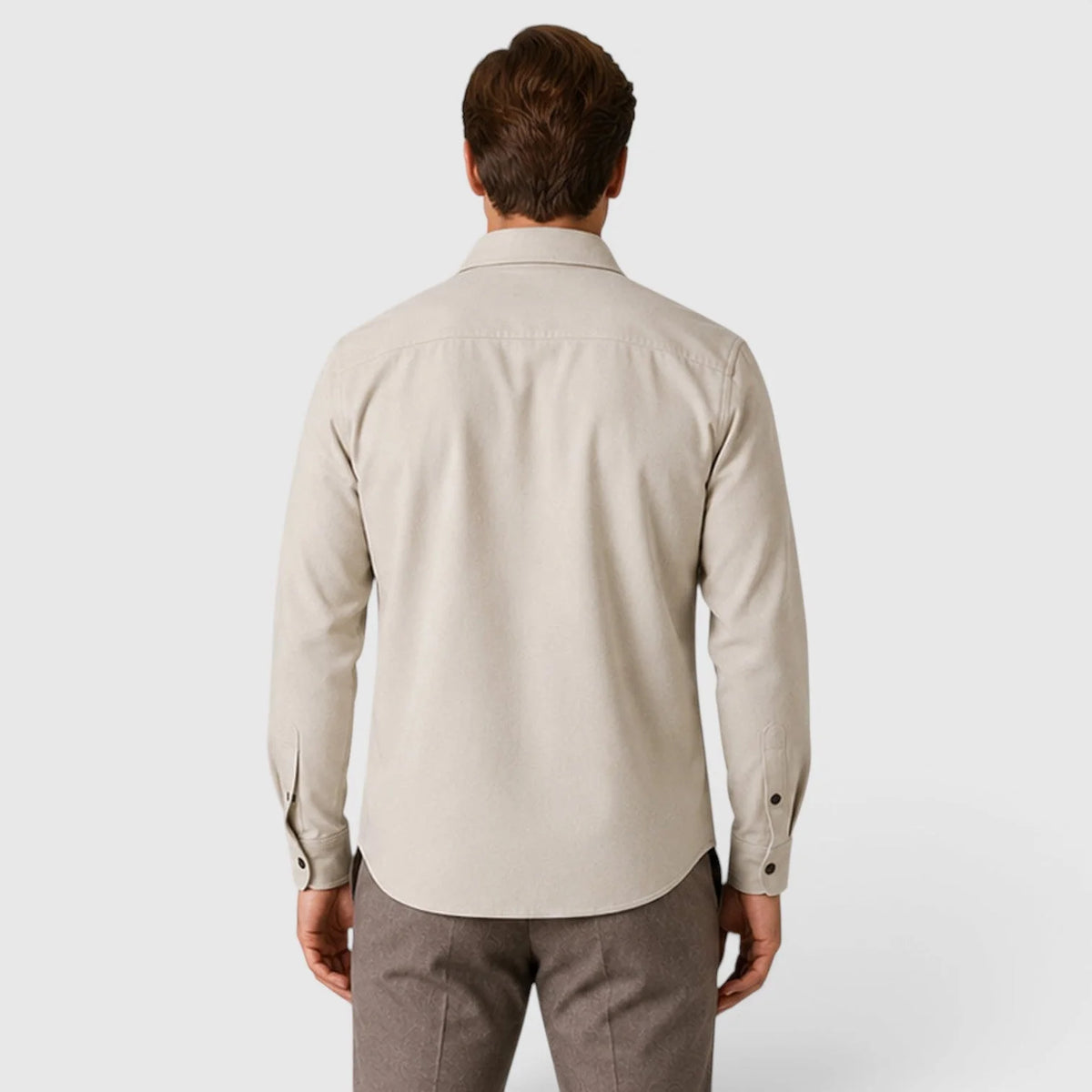 Herren Slim Fit Overshirt mit gebürsteter Baumwolloptik