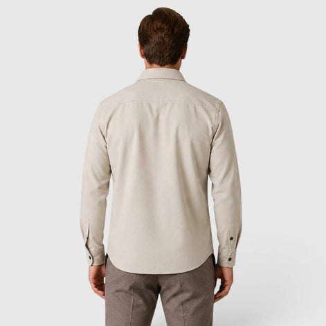 Herren Slim Fit Overshirt mit gebürsteter Baumwolloptik