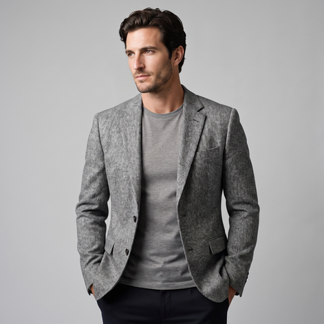 Herren Slim-Fit Winter-Blazer-Jacke