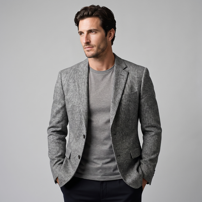 Herren Slim-Fit Winter-Blazer-Jacke