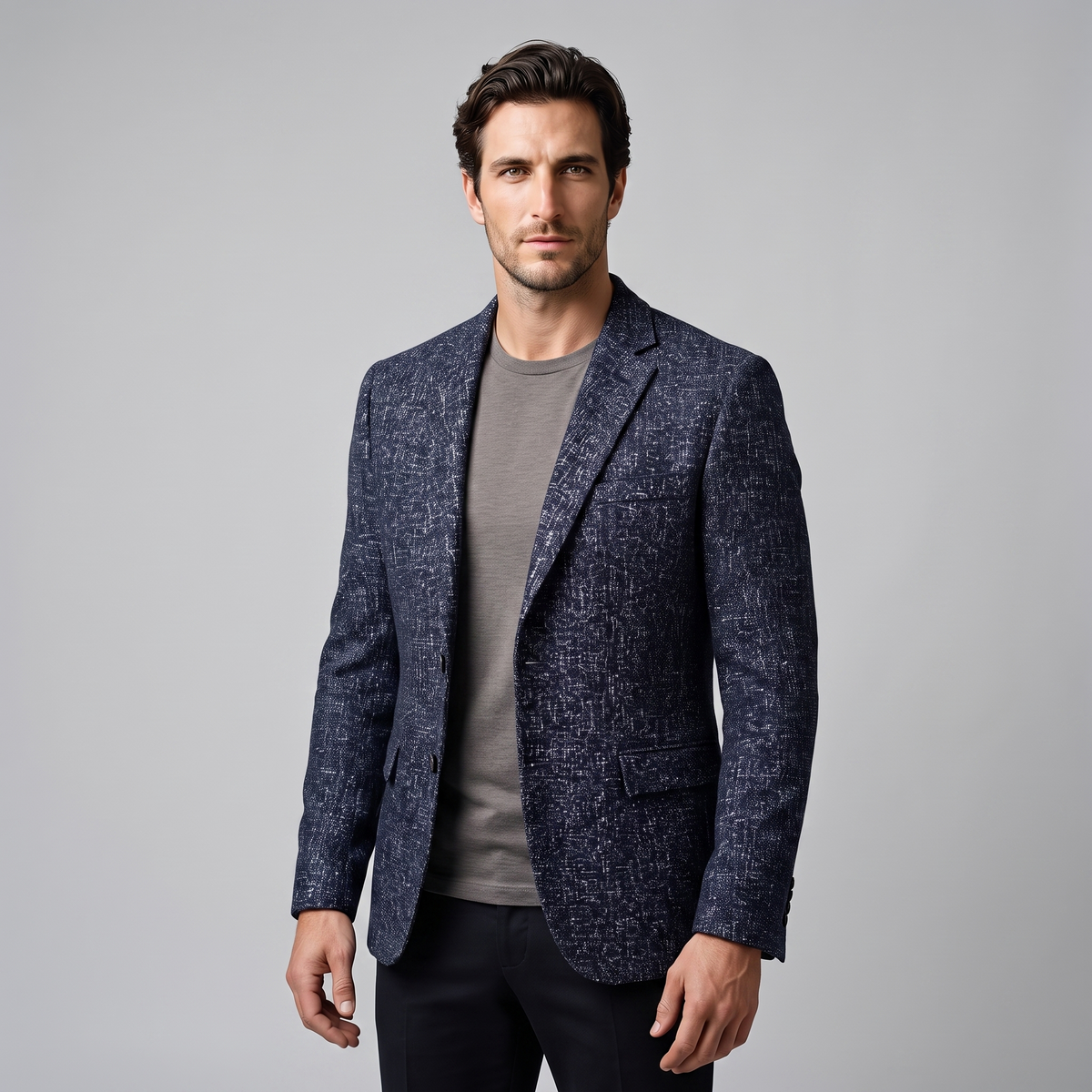Herren Slim-Fit Winter-Blazer-Jacke