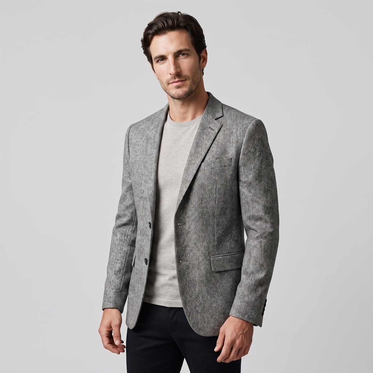 Herren Slim-Fit Winter-Blazer-Jacke