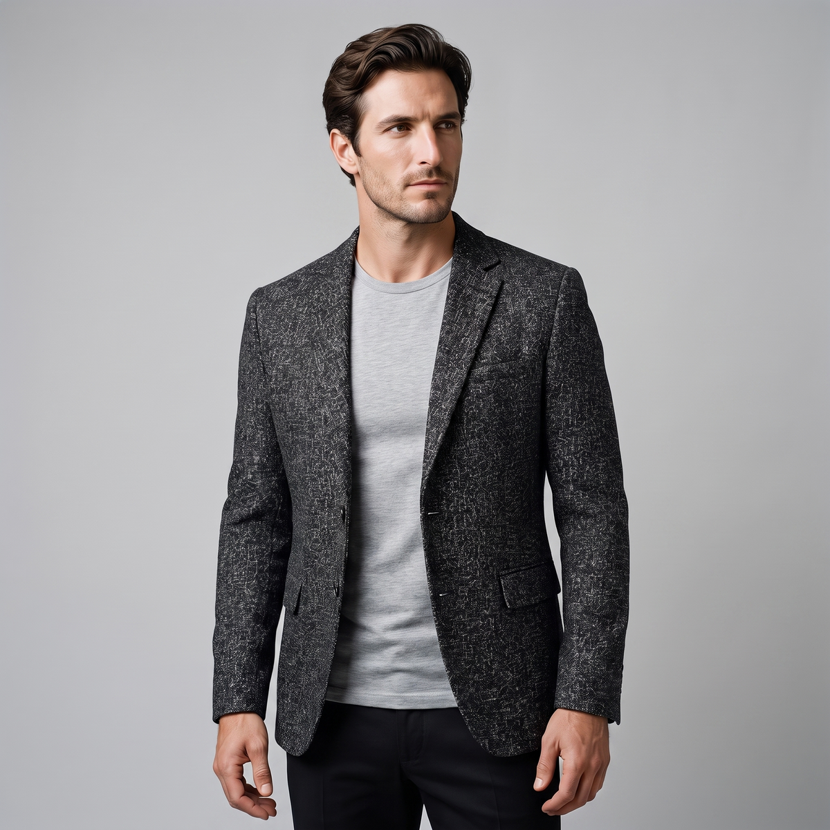 Herren Slim-Fit Winter-Blazer-Jacke