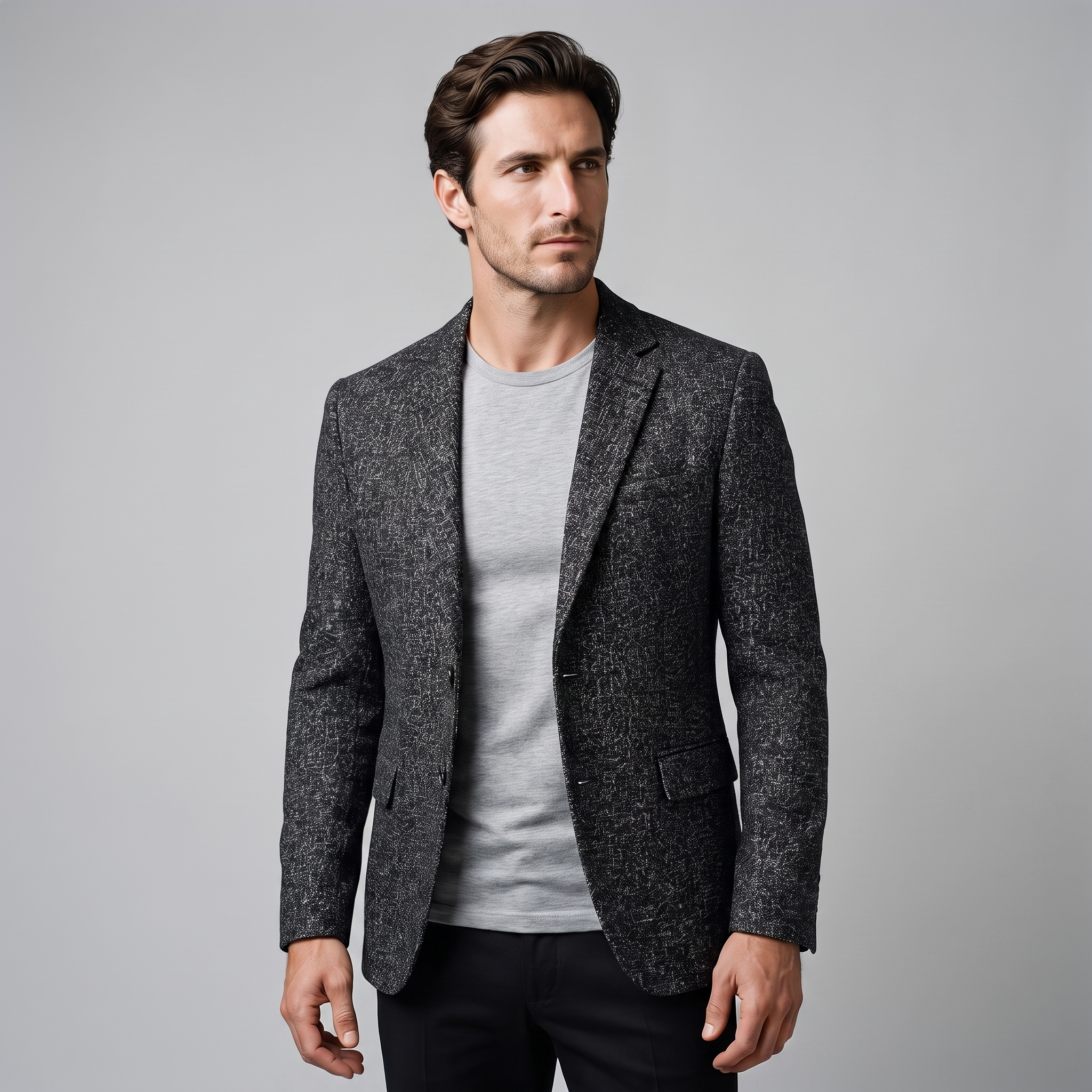 Herren Slim-Fit Winter-Blazer-Jacke