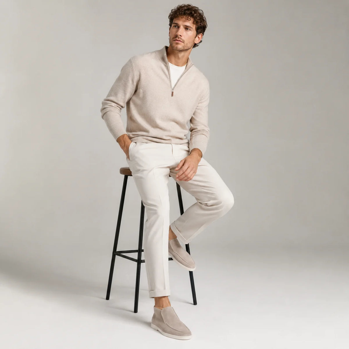 Herren Slip-On Stiefeletten mit Wildlederoptik