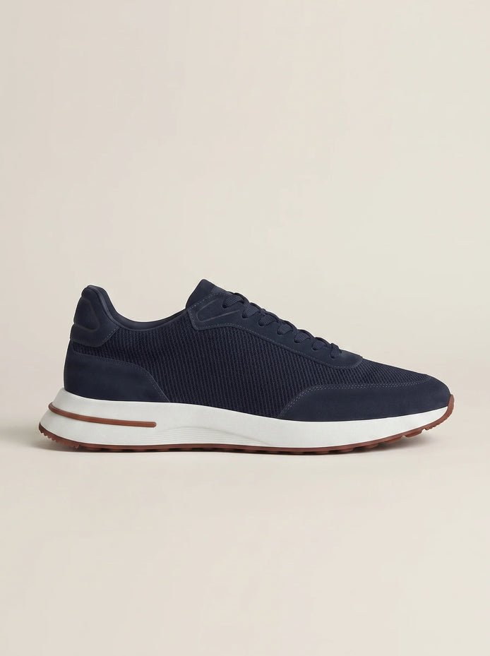 Herren Sneaker mit Flacher Plateausohle und Patchwork-Design