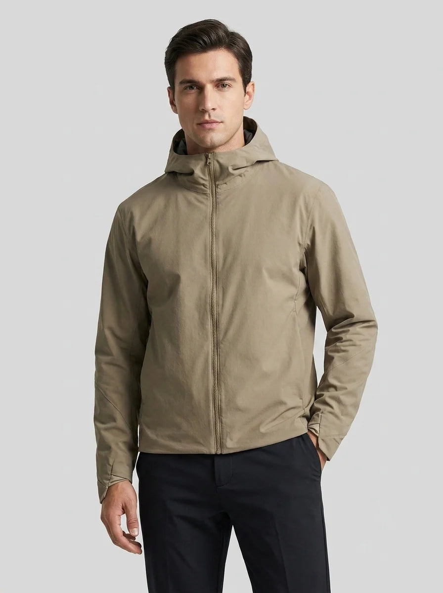 Herren Softshelljacke mit Kapuze windabweisend atmungsaktiv