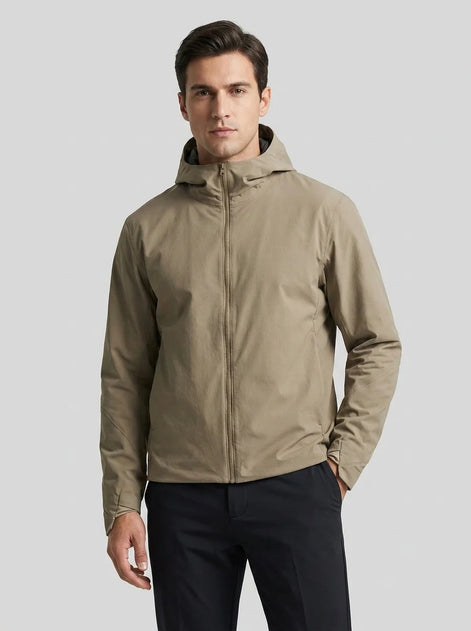 Herren Softshelljacke mit Kapuze windabweisend atmungsaktiv