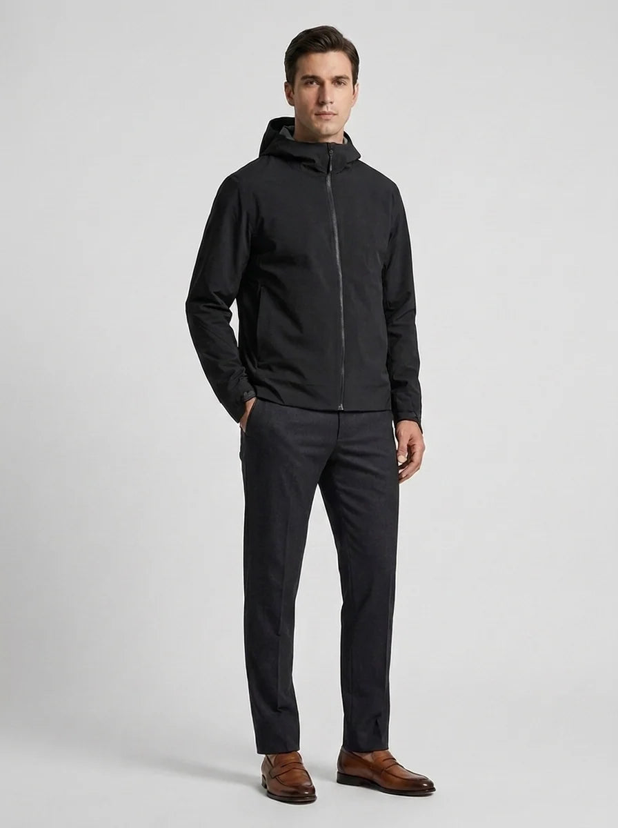 Herren Softshelljacke mit Kapuze windabweisend atmungsaktiv