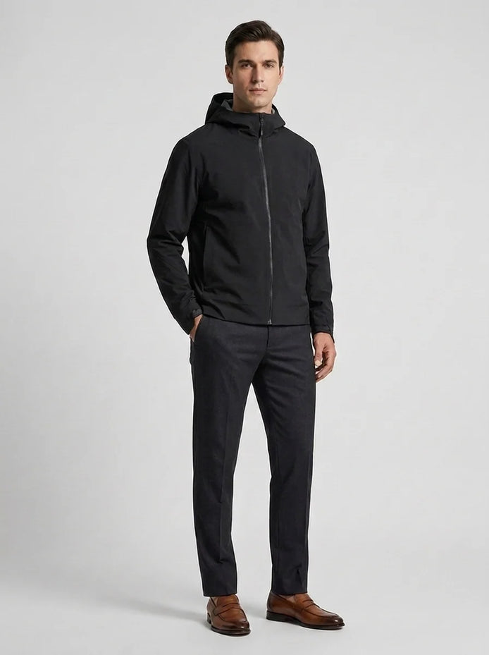 Herren Softshelljacke mit Kapuze windabweisend atmungsaktiv