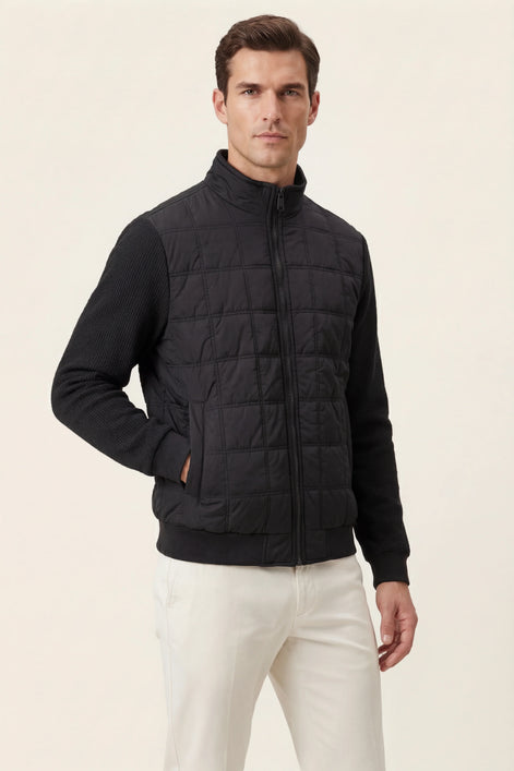 Herren Stepp-Hybridjacke mit Strickärmeln für Alltag und Freizeit