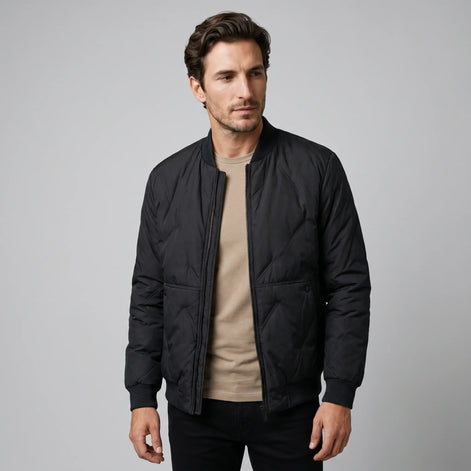 Herren Steppbomberjacke Mittellang
