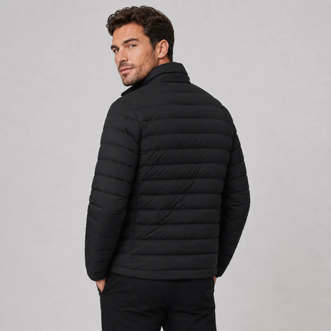 Herren Steppjacke Leicht Wattiert mit Stehkragen