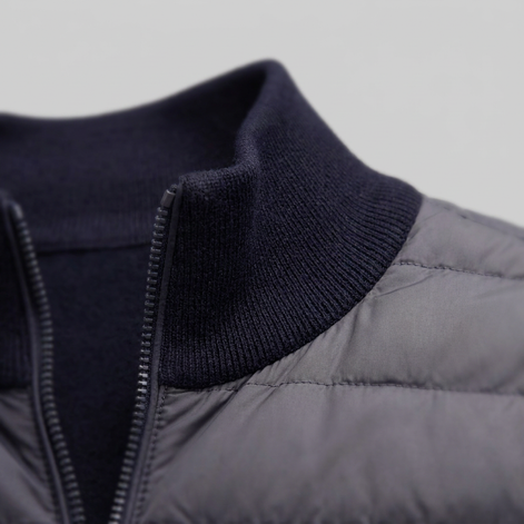 Herren Steppjacke im Hybrid-Stil mit Stehkragen
