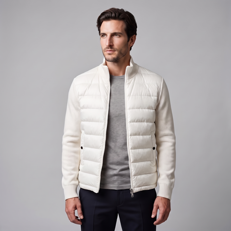 Herren Steppjacke im Hybrid-Stil mit Stehkragen