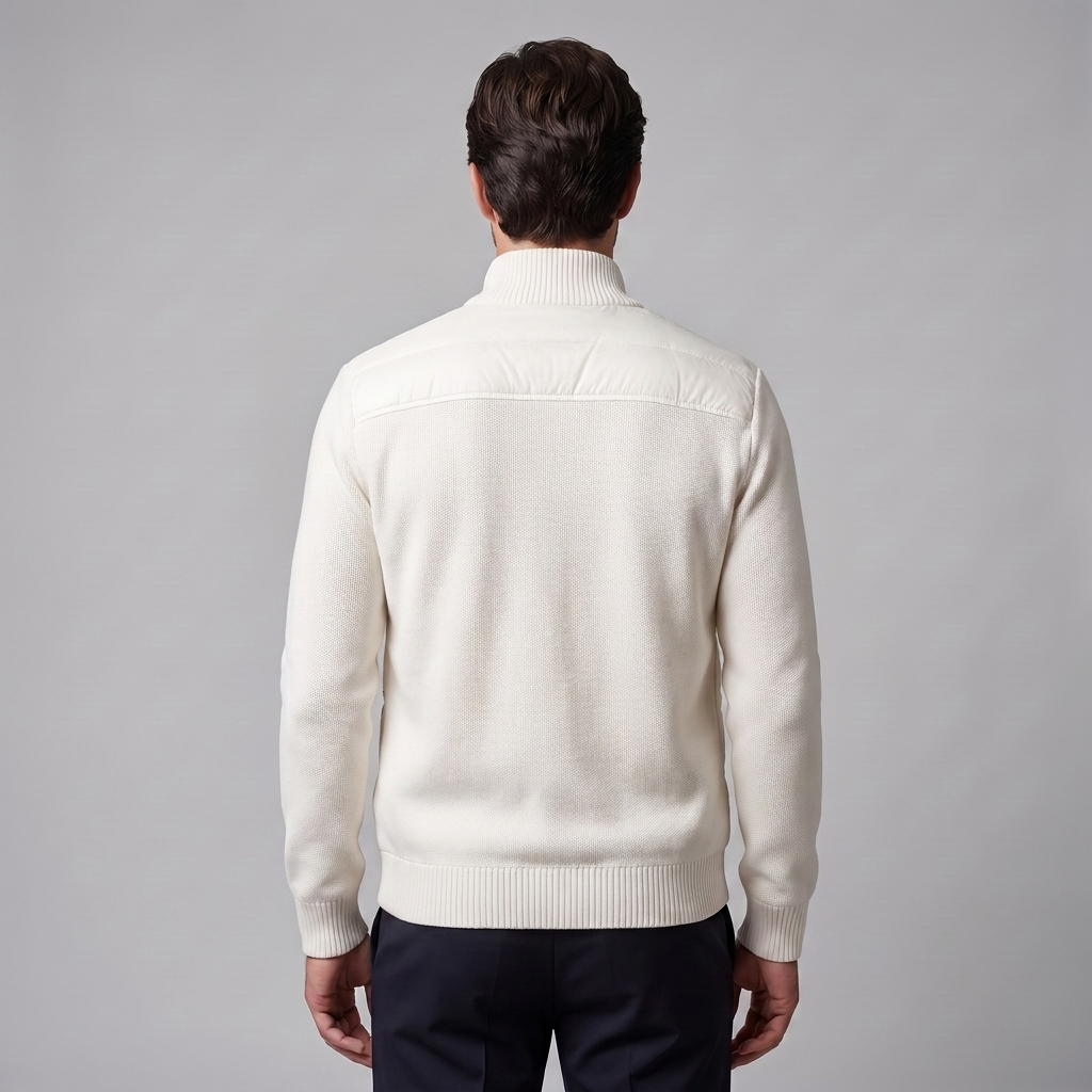 Herren Steppjacke im Hybrid-Stil mit Stehkragen