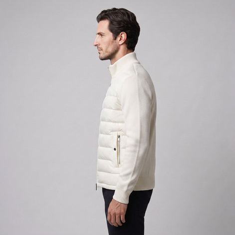 Herren Steppjacke im Hybrid-Stil mit Stehkragen