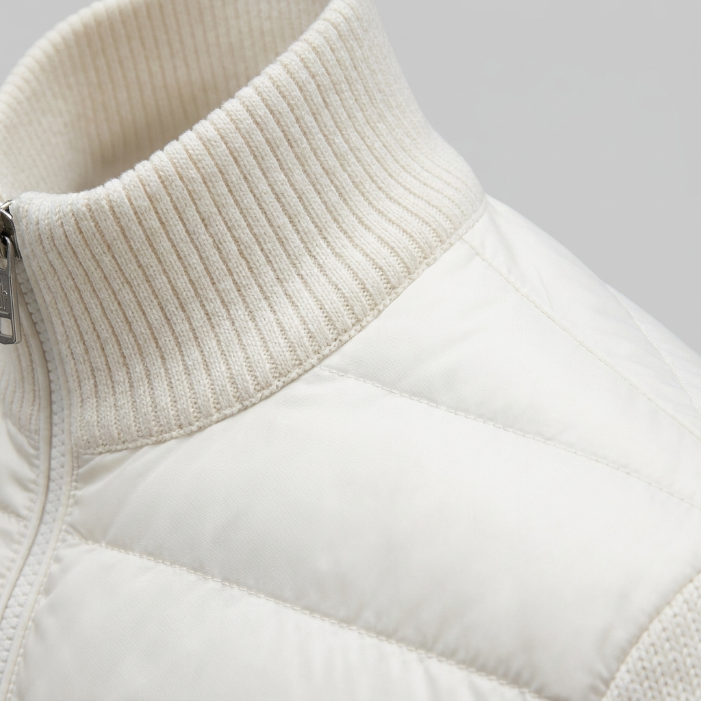 Herren Steppjacke im Hybrid-Stil mit Stehkragen