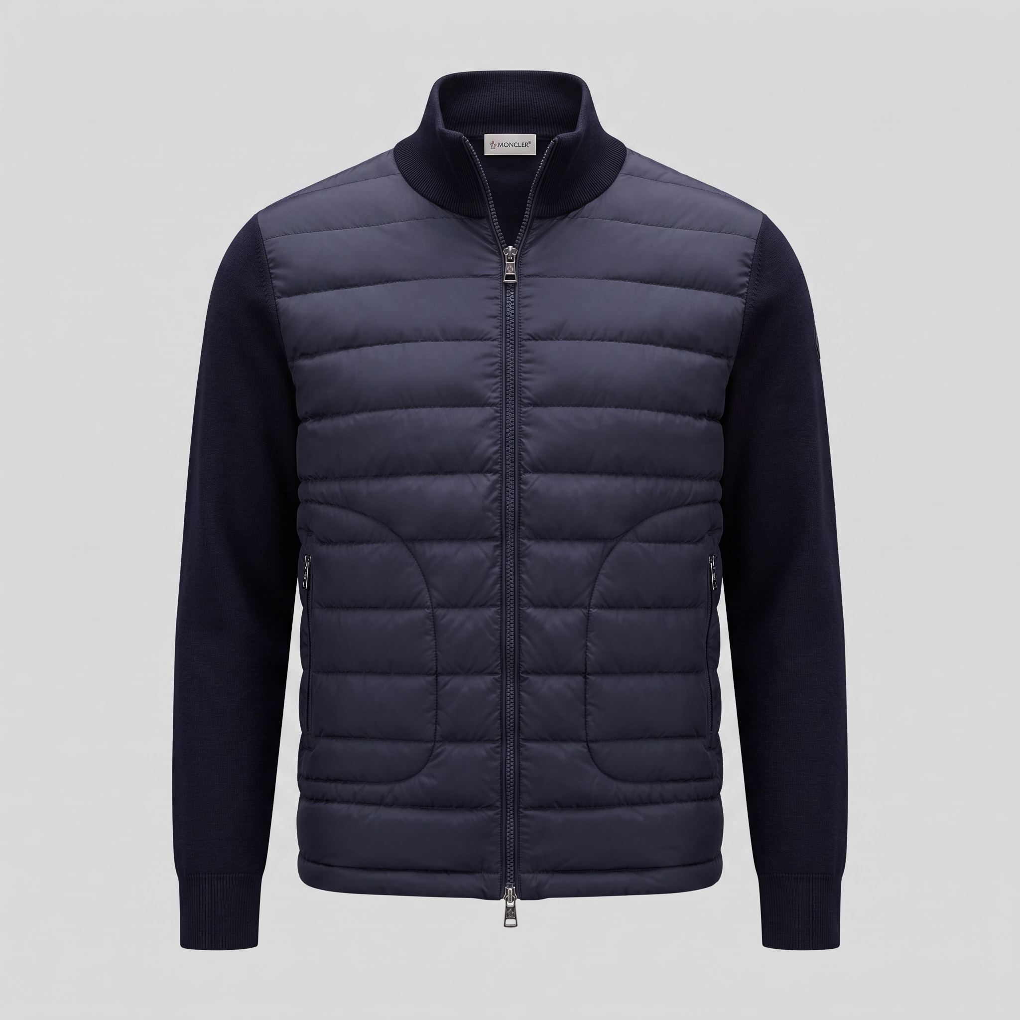Herren Steppjacke im Hybrid-Stil mit Stehkragen