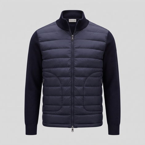 Herren Steppjacke im Hybrid-Stil mit Stehkragen