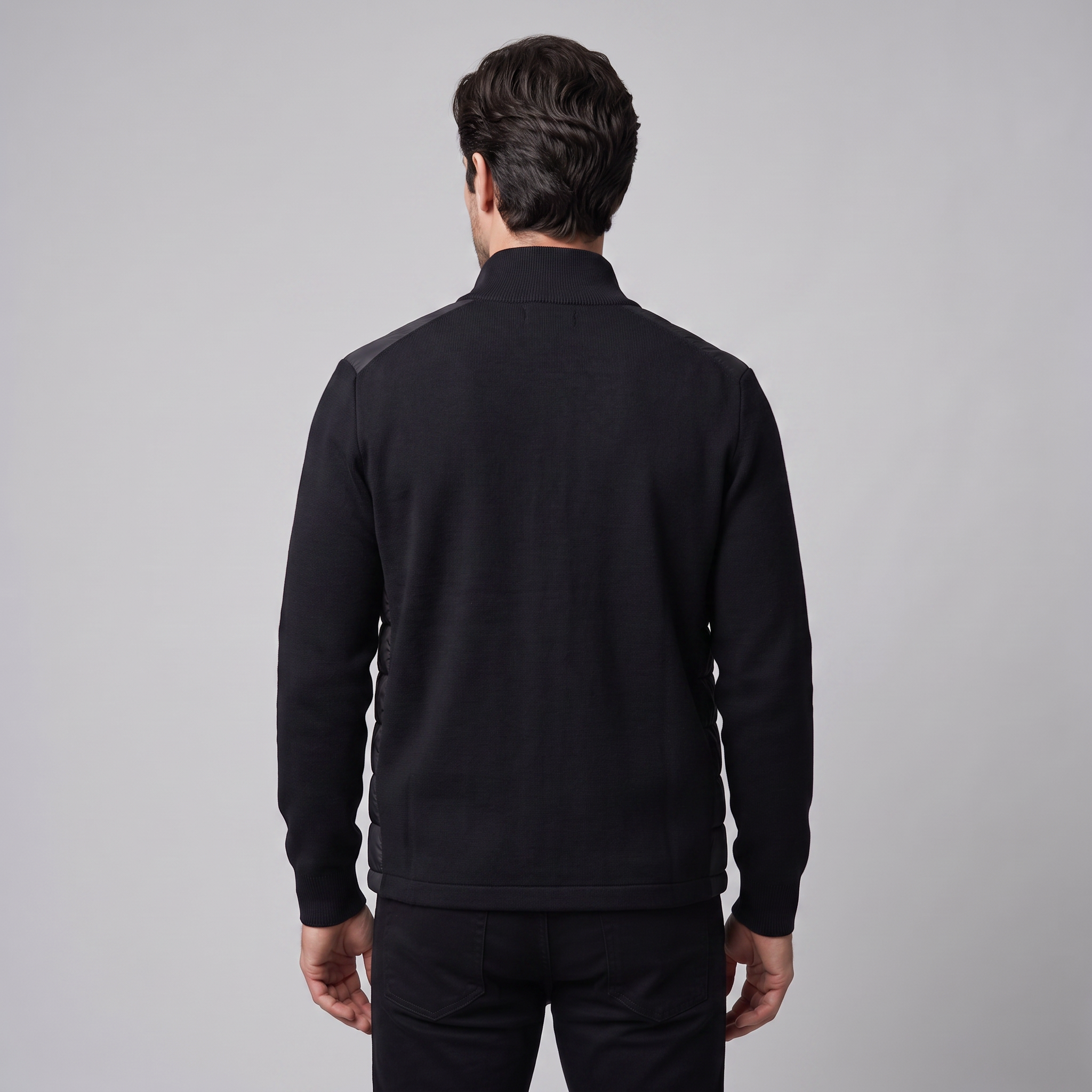 Herren Steppjacke im Hybrid-Stil mit Stehkragen