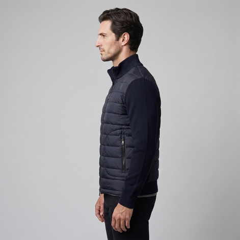 Herren Steppjacke im Hybrid-Stil mit Stehkragen