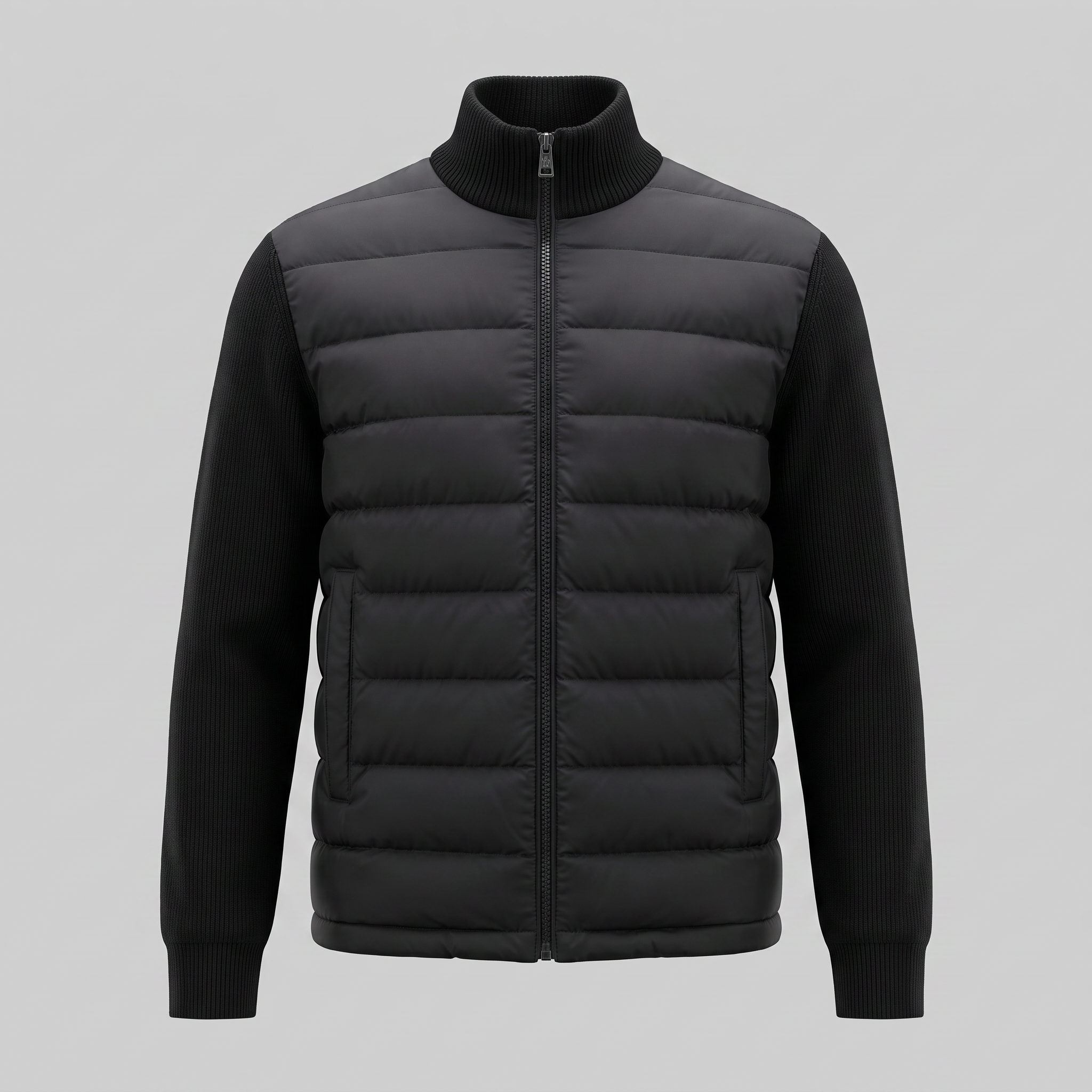 Herren Steppjacke im Hybrid-Stil mit Stehkragen