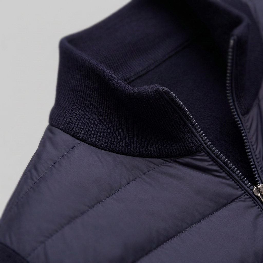 Herren Steppjacke im Hybrid-Stil mit Stehkragen