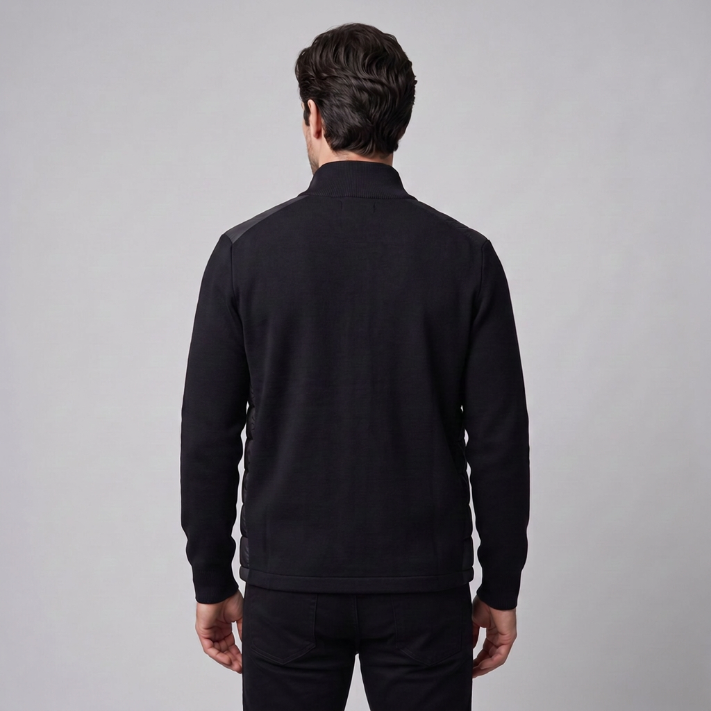 Herren Steppjacke im Hybrid-Stil mit Stehkragen