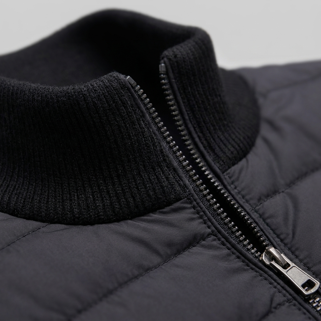 Herren Steppjacke im Hybrid-Stil mit Stehkragen