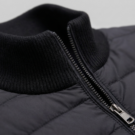 Herren Steppjacke im Hybrid-Stil mit Stehkragen