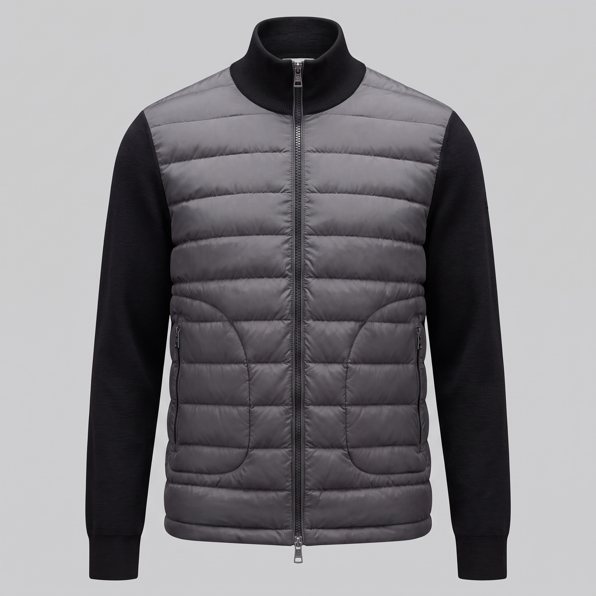 Herren Steppjacke im Hybrid-Stil mit Stehkragen