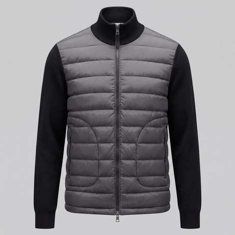 Herren Steppjacke im Hybrid-Stil mit Stehkragen