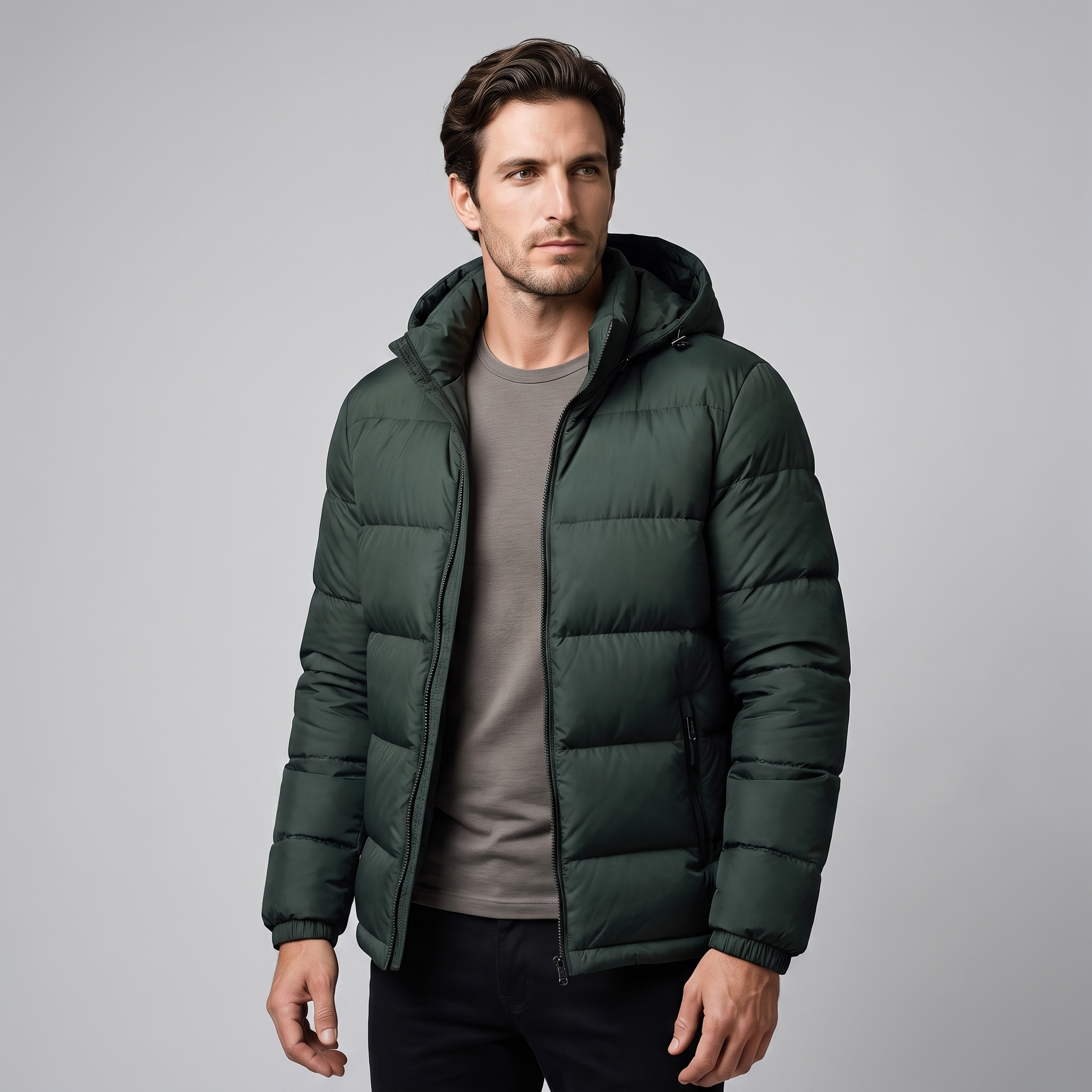 Herren Steppjacke mit Kapuze