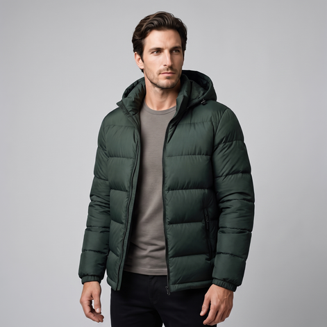 Herren Steppjacke mit Kapuze