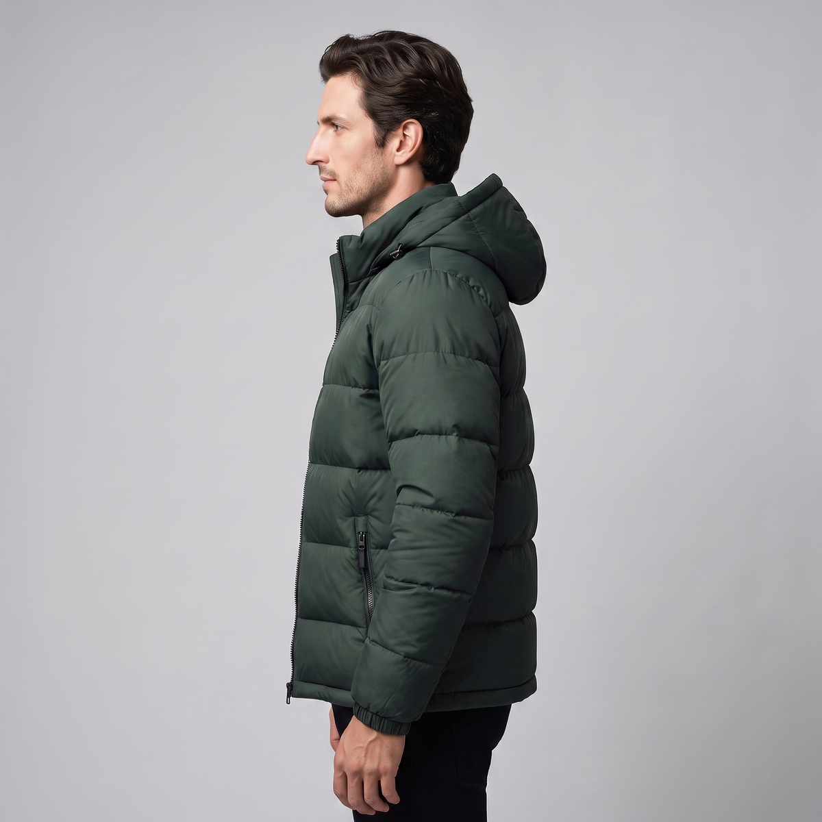 Herren Steppjacke mit Kapuze