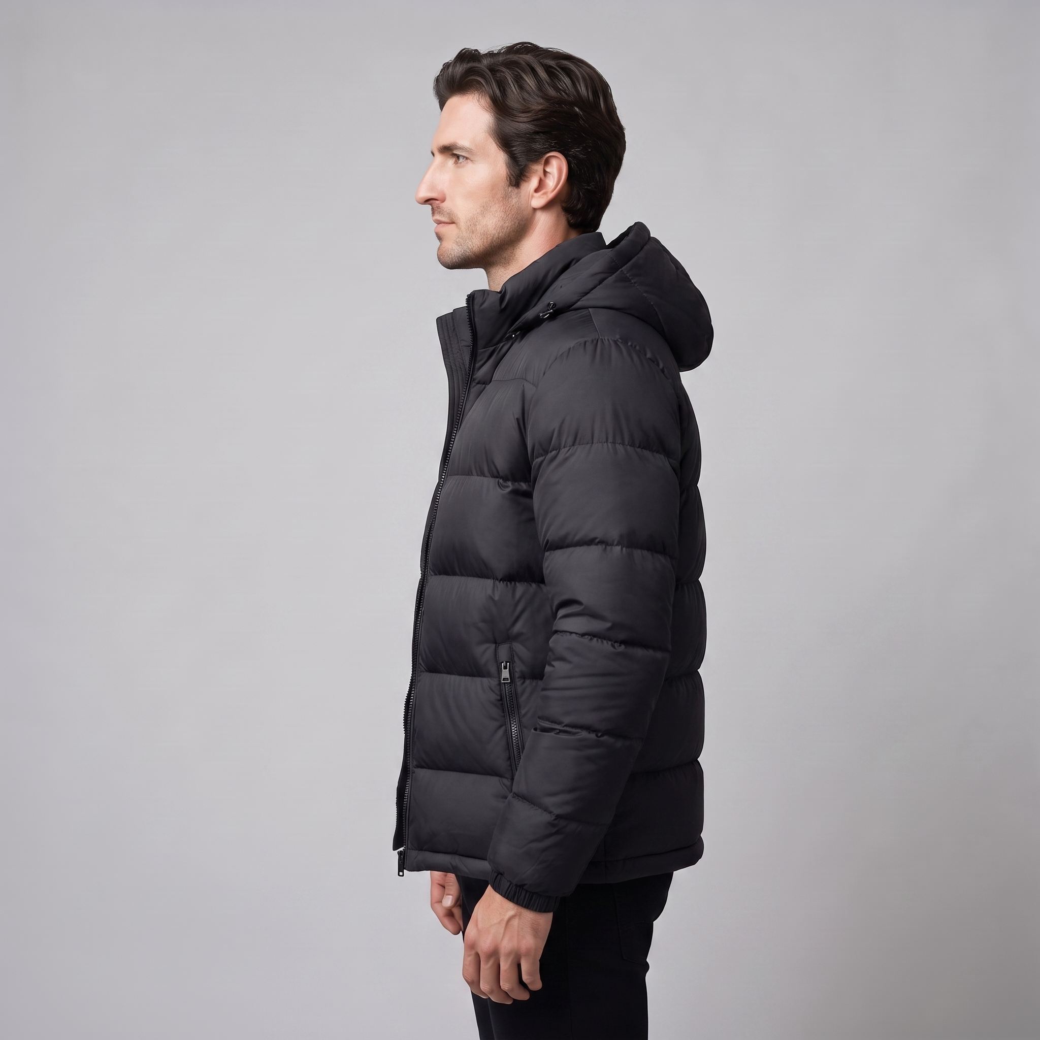 Herren Steppjacke mit Kapuze