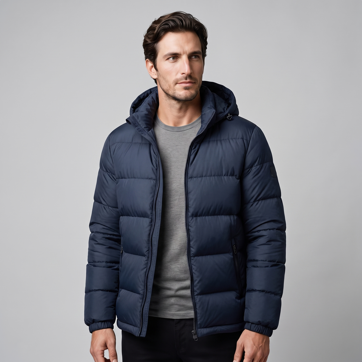 Herren Steppjacke mit Kapuze