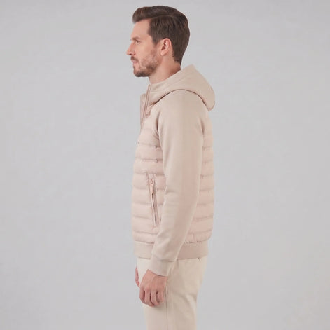 Herren Steppjacke mit Kapuze und Hybriddesign