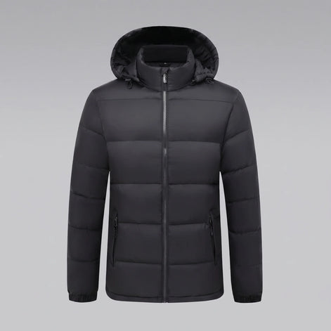 Herren Steppjacke mit Kapuze und Reißverschluss