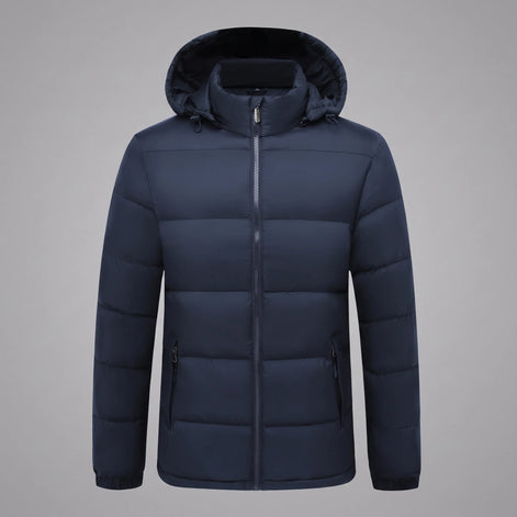 Herren Steppjacke mit Kapuze und Reißverschluss