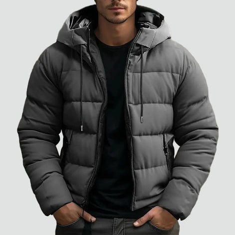 Herren Steppjacke mit Kapuze und Seitentaschen