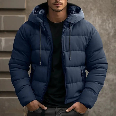 Herren Steppjacke mit Kapuze und Seitentaschen
