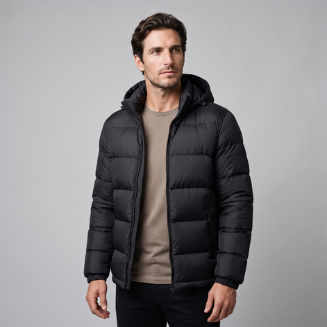 Herren Steppjacke mit Kapuze