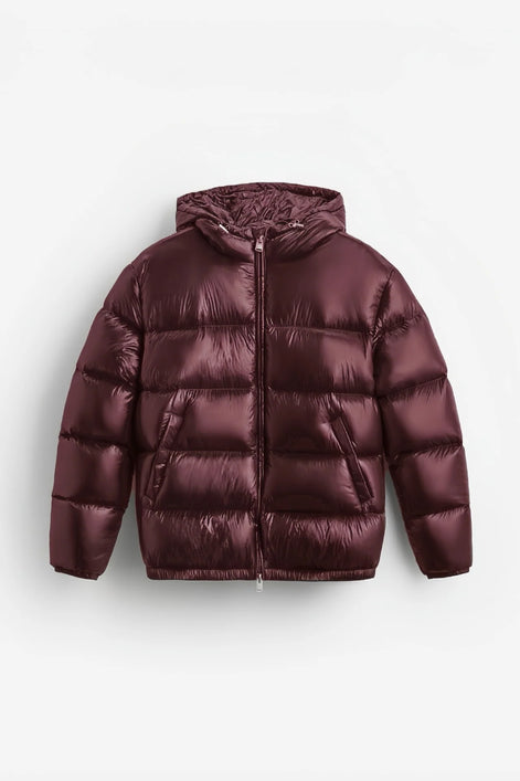 Herren Steppjacke mit Sherpa-Futter und Kapuze für kalte Tage