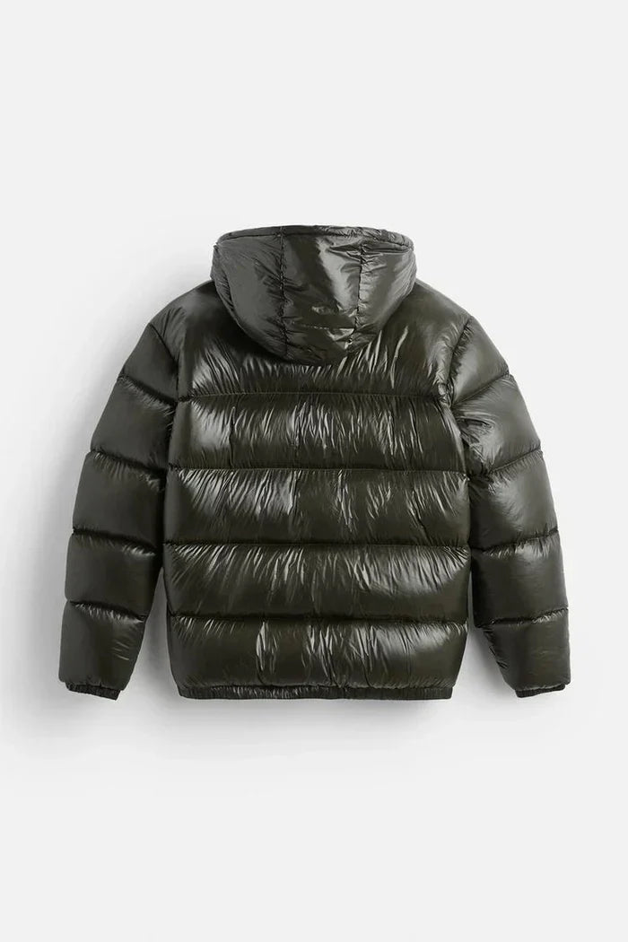 Herren Steppjacke mit Sherpa-Futter und Kapuze für kalte Tage