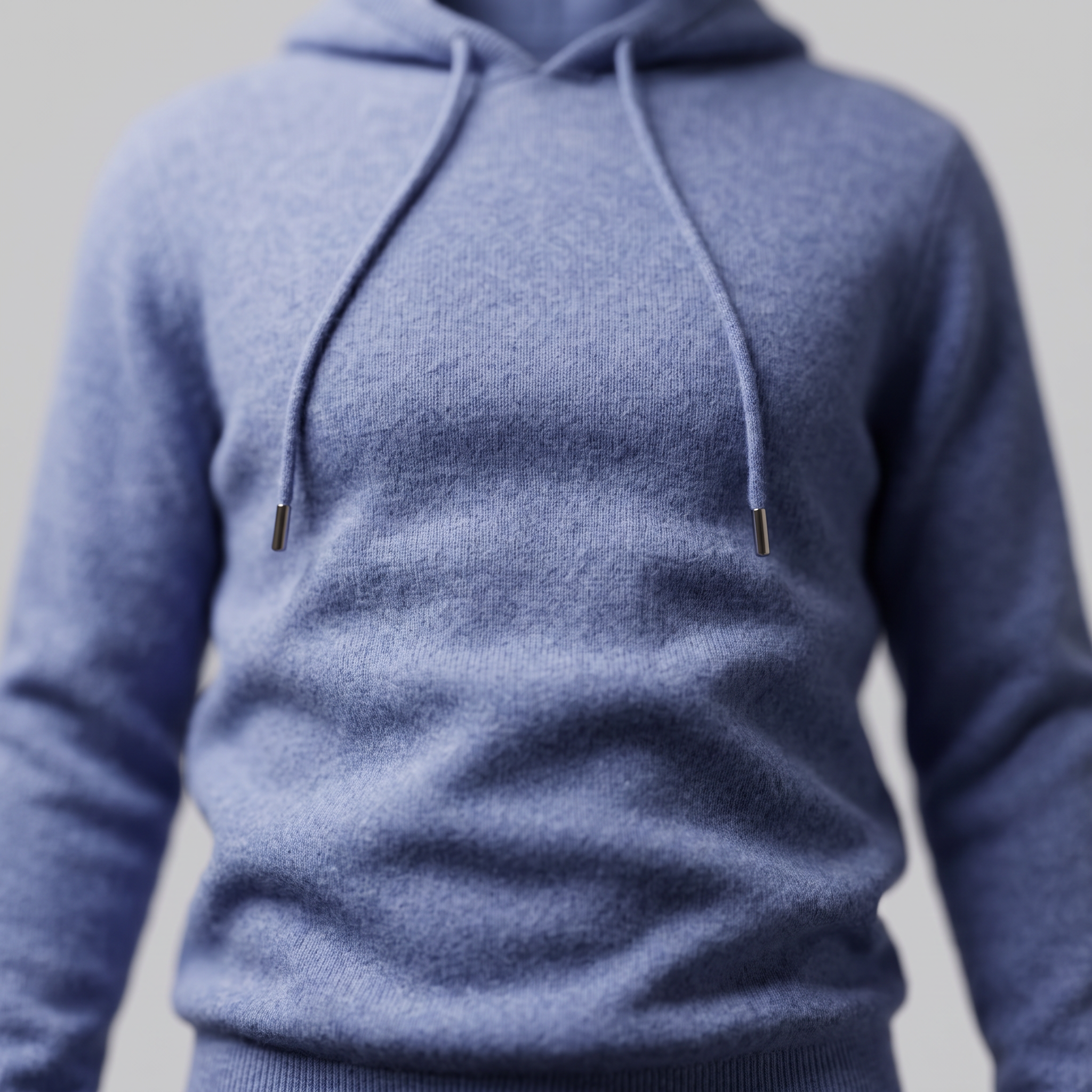 Herren Strick-Hoodie aus Wolle mit Kordelzug